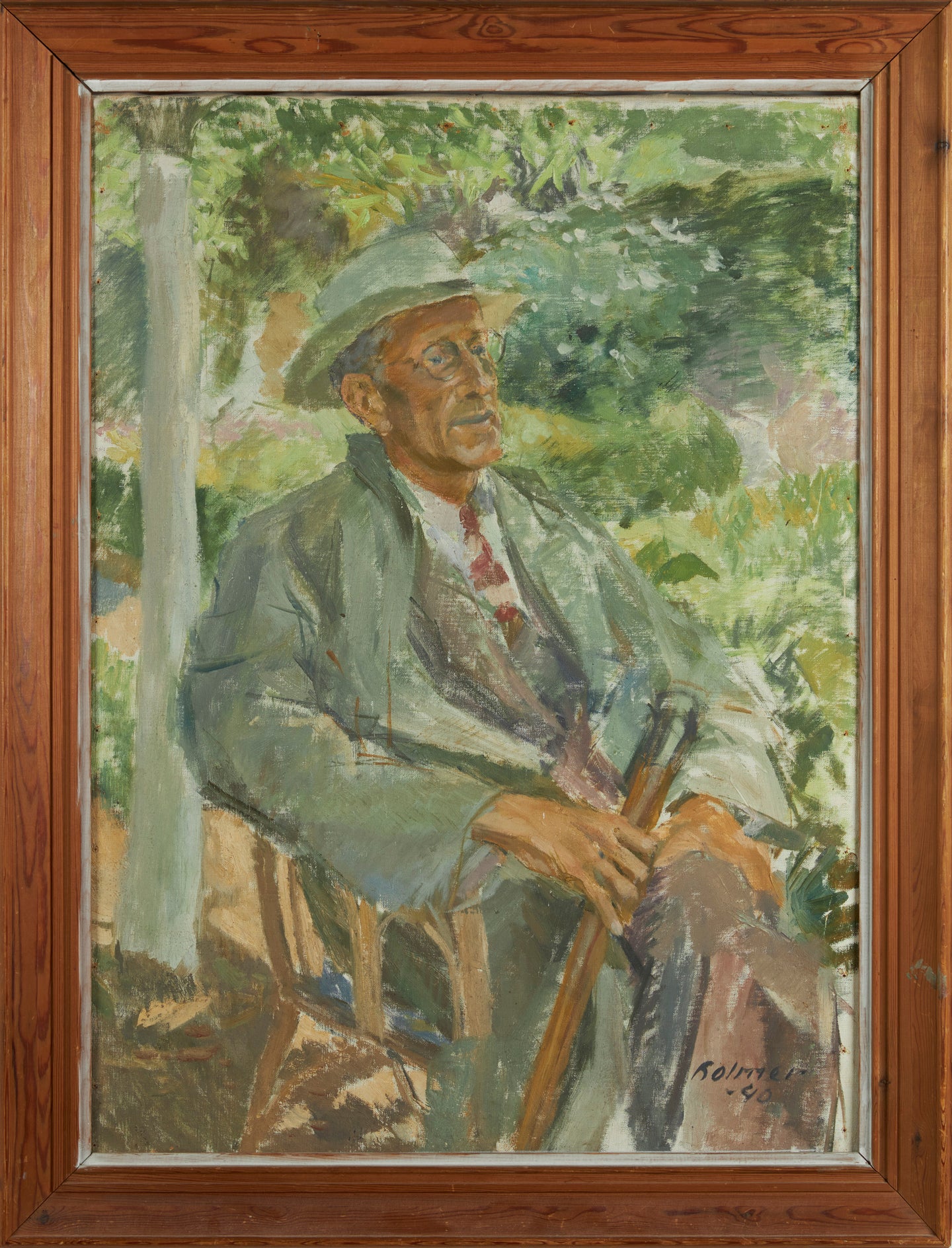 Olja på duk, Fritz Holmer 1906-1967, musikkompositör  Einar Eklöf, sign. 1940