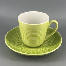 Load image into Gallery viewer, Kaffe/Tekopp med fat, Limefärgad, Rörstrand, &quot;Ceylon&quot;, Hertha Bengtsson, 50-tal, Retro
