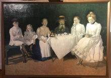 Load image into Gallery viewer, Axel Theodor Kulle (1882-1964),  &quot;Familjen Winell i Bersån&quot;, Oljemålning på duk (1905), en representant för det nordiska ljuset, Skagenkänsla, antik
