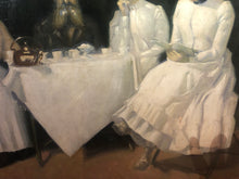 Load image into Gallery viewer, Axel Theodor Kulle (1882-1964),  &quot;Familjen Winell i Bersån&quot;, Oljemålning på duk (1905), en representant för det nordiska ljuset, Skagenkänsla, antik
