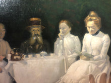 Load image into Gallery viewer, Axel Theodor Kulle (1882-1964),  &quot;Familjen Winell i Bersån&quot;, Oljemålning på duk (1905), en representant för det nordiska ljuset, Skagenkänsla, antik
