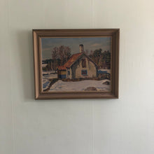 Load image into Gallery viewer, Oljemålning på pannå, Olle Nordberg (1905-1986), &quot;Stuga&quot;
